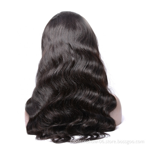 Hot selling body wave full lace wig virgin brazilian human hair 180% density full lace wig